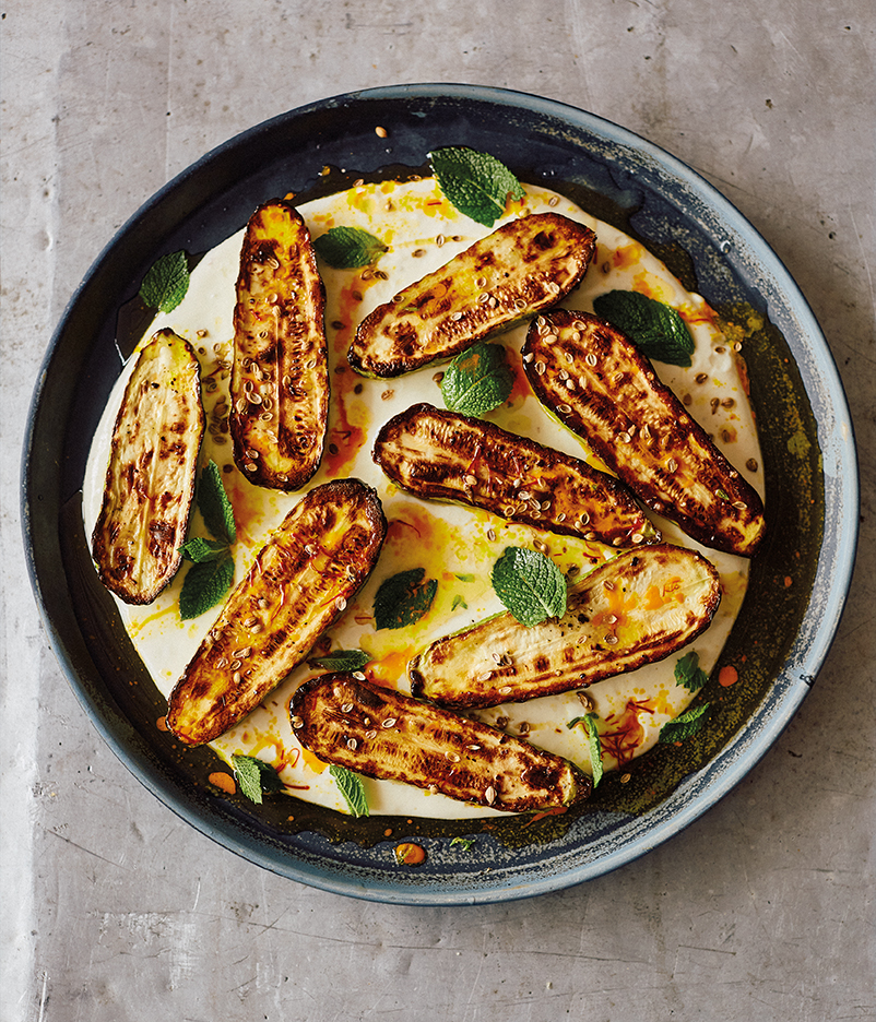 Grilled Courgettes with Warm Yoghurt and Saffron Butter Recipe