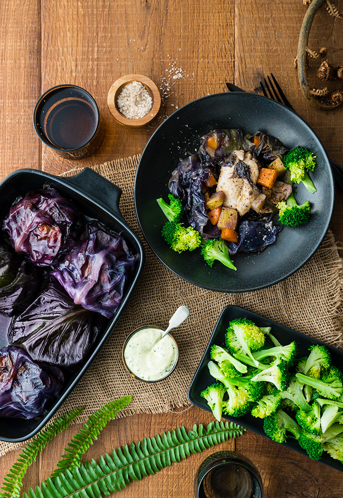 Stacey Morrison's Chicken Hāngī Parcels with Broccoli & Watercress Béarnaise