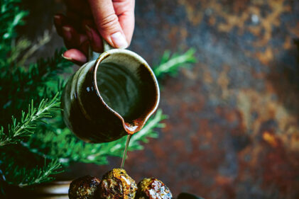 paua and venison meatballs