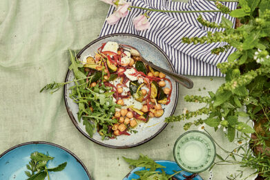 Courgette, Chickpea & Feta Salad